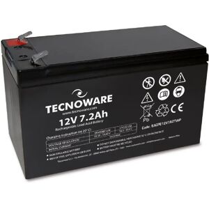 Tecnoware 12V 7.2Ah Lead Acid Battery - Sealed, UPS, Surveillance Tecnoware 12V 7.2Ah Lead Acid Battery - Sealed, UPS, Surveillance