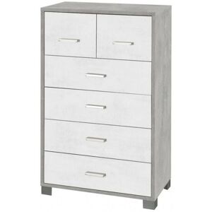 Webmarketpoint Cajonera alta Cemento Blanco 6 cajones - Armario alto con 6 cajones Webmarketpoint Cajonera alta Cemento Blanco 6 cajones - Armario alto con 6 cajones