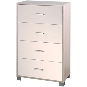 WEBMARKETPOINT Comò 4 cassetti Olmo bianco - Camera da letto WEBMARKETPOINT Comò 4 cassetti Olmo bianco - Camera da letto