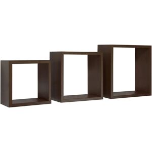 SANITEC Set 3 Mensole Parete - Design Moderno Wengé SANITEC Set 3 Mensole Parete - Design Moderno Wengé