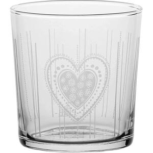 La Porcellana Bianca Zestaw 6 Szklanek z Grubym Dnem - Serce, Przezroczyste, 350 ml La Porcellana Bianca Zestaw 6 Szklanek z Grubym Dnem - Serce, Przezroczyste, 350 ml