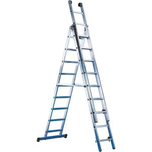 TOOLTEK Aluminium-Teleskopleiter 9+9+9 Stufen 2,92 m ausziehbar TOOLTEK Aluminium-Teleskopleiter 9+9+9 Stufen 2,92 m ausziehbar