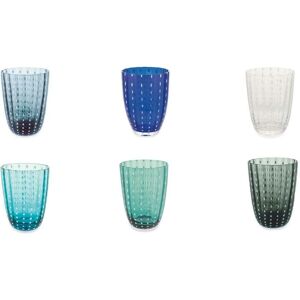 Set van 6 waterglazen Kalahari Ocean blauw - VILLA D'ESTE Set van 6 waterglazen Kalahari Ocean blauw - VILLA D'ESTE
