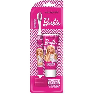 Barbie Mundpflege-Set - Zahnbürste & Erdbeer-Karamell-Pasta - Kinder Barbie Mundpflege-Set - Zahnbürste & Erdbeer-Karamell-Pasta - Kinder