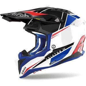 Kask Airoh Aviator 3 Push Unisex Czerwony Niebieski - Kask Motocross Kask Airoh Aviator 3 Push Unisex Czerwony Niebieski - Kask Motocross