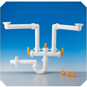 Lira Sink Siphon Double Basin Space Saver White - Sink Siphon Lira Sink Siphon Double Basin Space Saver White - Sink Siphon