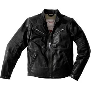 Giacca in pelle nera Spidi - Modello 56 - Design classico Giacca in pelle nera Spidi - Modello 56 - Design classico