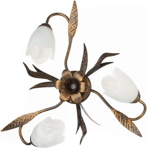 Onli Lighting Sonia Flower Design Mehrflammige Halbfest-Deckenleuchte - Glas-Schirme - 3x E14 Onli Lighting Sonia Flower Design Mehrflammige Halbfest-Deckenleuchte - Glas-Schirme - 3x E14