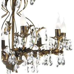 Euluna Antik Bronze Vintage Kronleuchter mit Kristallen - 8 Leuchten Euluna Antik Bronze Vintage Kronleuchter mit Kristallen - 8 Leuchten