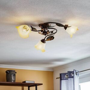 Onli Lighting Miranda 3 Light Multi Arm Semi Flush Ceiling Lamp - Antique Gold Onli Lighting Miranda 3 Light Multi Arm Semi Flush Ceiling Lamp - Antique Gold