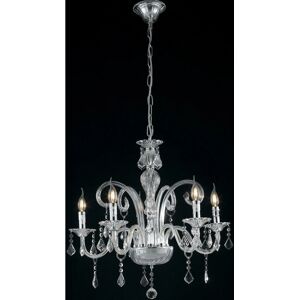 Luce Ambiente e Design 5 Light Chrome Crystal Chandelier - Ceiling Light Luce Ambiente e Design 5 Light Chrome Crystal Chandelier - Ceiling Light