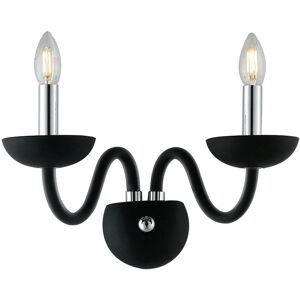 Fan Europe ALFIERE Twin 2 Light Candle Wall Light Black - Wall Light Fan Europe ALFIERE Twin 2 Light Candle Wall Light Black - Wall Light