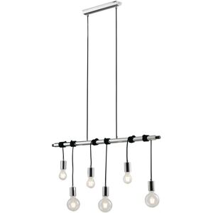 Fan Europe Admiral 6-Light Chrome-Black Ceiling Pendant Fan Europe Admiral 6-Light Chrome-Black Ceiling Pendant