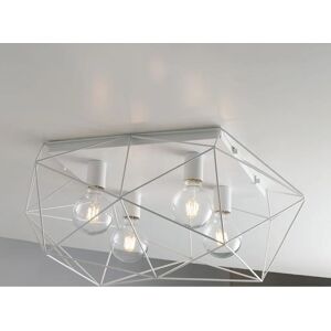 Fan Europe Abraxas Globe Cage Semi Flush Ceiling Light - White - Ceiling Light Fan Europe Abraxas Globe Cage Semi Flush Ceiling Light - White - Ceiling Light