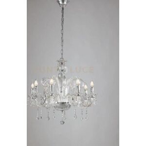 Luce Ambiente e Design 8-Light Chrome Crystal Chandelier Luce Ambiente e Design 8-Light Chrome Crystal Chandelier