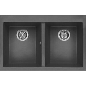Lavello Doppio Quadra 350 Nero Assoluto Elleci - Lavello da Cucina Lavello Doppio Quadra 350 Nero Assoluto Elleci - Lavello da Cucina