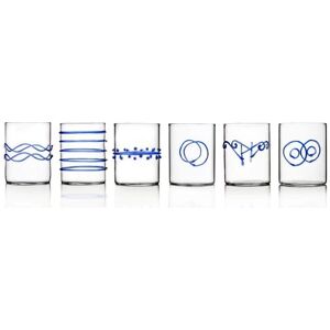 Set de 6 verres en verre bleu Decò Ichendorf Milano - Publicité Set de 6 verres en verre bleu Decò Ichendorf Milano - Publicité