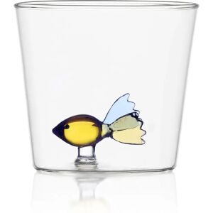 Ichendorf Milano Animal Farm Glas Vis Tumbler - Geel/Blauw Ichendorf Milano Animal Farm Glas Vis Tumbler - Geel/Blauw