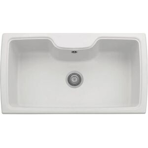 Plados Telma HR0860 - Jednozmywakowy zlew - MicroULTRAGRANIT - 88x50cm - Bianco Latte - Zlewozmywak kuchenny Plados Telma HR0860 - Jednozmywakowy zlew - MicroULTRAGRANIT - 88x50cm - Bianco Latte - Zlewozmywak kuchenny
