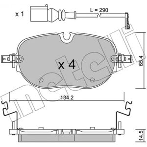 METELLI 22-1318-0 Bremsbeläge Set - Verschleißanzeige METELLI 22-1318-0 Bremsbeläge Set - Verschleißanzeige