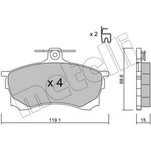 Metelli Brake Pads - 22-0250-0 - Brake Pads Metelli Brake Pads - 22-0250-0 - Brake Pads