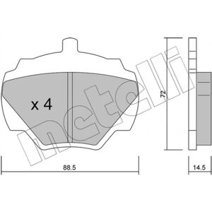 Metelli 22-0353-0 Rear Brake Pads - Brake Pads Metelli 22-0353-0 Rear Brake Pads - Brake Pads