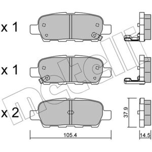 METELLI 22-0612-0 Bremsbelagsatz für Nissan - Hinterachse METELLI 22-0612-0 Bremsbelagsatz für Nissan - Hinterachse