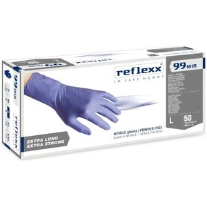 Reflexx Gants jetables haute résistance - Taille L, Bleu/Violet - Publicité Reflexx Gants jetables haute résistance - Taille L, Bleu/Violet - Publicité