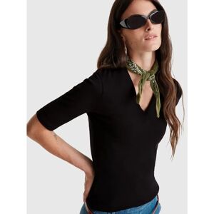 Benetton XXS Black Slim Fit T-shirt - Women Benetton XXS Black Slim Fit T-shirt - Women