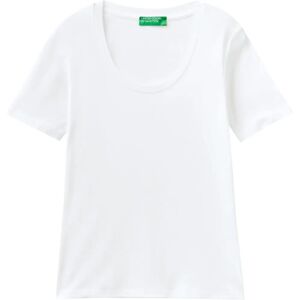 Benetton Modelo XS Camiseta de Algodón de Fibra Larga - Mujer Benetton Modelo XS Camiseta de Algodón de Fibra Larga - Mujer