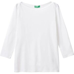 Benetton Model XXS White Boat Neck T-shirt - Women Benetton Model XXS White Boat Neck T-shirt - Women