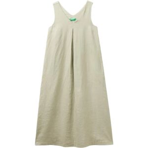 Benetton Modello S Abito Senza Maniche In Lino Verde Chiaro - Abito Benetton Modello S Abito Senza Maniche In Lino Verde Chiaro - Abito