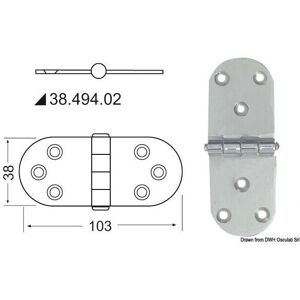 Osculati Cerniere in Acciaio Inox 103x38 mm con Smorzamento - Cerniere Osculati Cerniere in Acciaio Inox 103x38 mm con Smorzamento - Cerniere