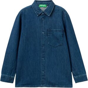 Benetton Modell 3XL Blå Denim Skjorta - Skjorta Benetton Modell 3XL Blå Denim Skjorta - Skjorta