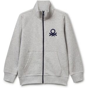 Benetton Light Gray Cotton Zip Sweatshirt - Sweatshirt Benetton Light Gray Cotton Zip Sweatshirt - Sweatshirt