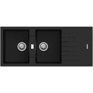Apell Modelo 116cm - Fregadero de Cocina con Doble Cuenca - Negro Apell Modelo 116cm - Fregadero de Cocina con Doble Cuenca - Negro