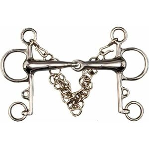Mors TATTINI pour Cheval - Acier Inoxydable 19mm - Bras 135mm - Avec Chaîne et Crochets - Publicité Mors TATTINI pour Cheval - Acier Inoxydable 19mm - Bras 135mm - Avec Chaîne et Crochets - Publicité