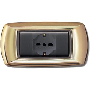Bricoman Tecnomat Placca 4 Moduli Oro - Placca Interruttore Bricoman Tecnomat Placca 4 Moduli Oro - Placca Interruttore
