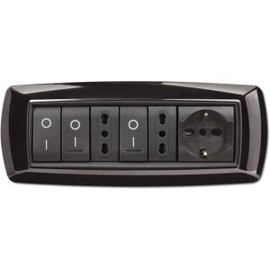 Bricoman Tecnomat Placca 7 Moduli Nera - Piastra di Interruttori Elettrici Bricoman Tecnomat Placca 7 Moduli Nera - Piastra di Interruttori Elettrici