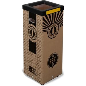 JPG Poubelle de recyclage en métal jaune 100L - Corbeille à déchets - Publicité JPG Poubelle de recyclage en métal jaune 100L - Corbeille à déchets - Publicité