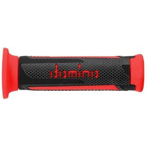 Poignées de guidon Domino A350 - Gris / Rouge - 120mm - Publicité Poignées de guidon Domino A350 - Gris / Rouge - 120mm - Publicité