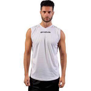 Débardeur blanc Givova - Respirant, Sans manches, Logo de marque - Publicité Débardeur blanc Givova - Respirant, Sans manches, Logo de marque - Publicité