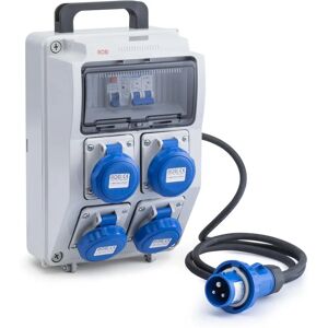 Rosi Boîtier électrique portable IP55 - 4 prises industrielles 2P+T 16A - Publicité Rosi Boîtier électrique portable IP55 - 4 prises industrielles 2P+T 16A - Publicité