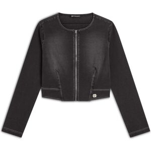 Freddy - Denim Jersey Jacket - Medium Grey Denim - Black Seams - Jacket Freddy - Denim Jersey Jacket - Medium Grey Denim - Black Seams - Jacket