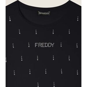 Freddy - Modal Strass - Nero - Donna XS - T-shirt Freddy - Modal Strass - Nero - Donna XS - T-shirt