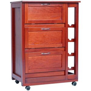 LIBEROSHOPPING Carrello Mobiletto Con Ante A Ribalta E Portabottiglie Ciliegio - Chariot en bois avec portes rabattables - Publicité LIBEROSHOPPING Carrello Mobiletto Con Ante A Ribalta E Portabottiglie Ciliegio - Chariot en bois avec portes rabattables - Publicité