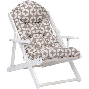LIBEROSHOPPING - Fauteuil de jardin pliable - Structure blanche - 3 positions - Publicité LIBEROSHOPPING - Fauteuil de jardin pliable - Structure blanche - 3 positions - Publicité