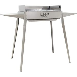 LISA Barbecue à charbon portable - Acier inoxydable double paroi italienne - Publicité LISA Barbecue à charbon portable - Acier inoxydable double paroi italienne - Publicité