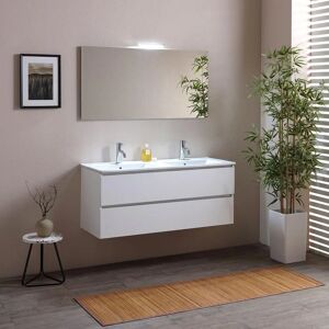 Meuble de salle de bain Kiamami Valentina 120cm Double Lavabo LED - Publicité Meuble de salle de bain Kiamami Valentina 120cm Double Lavabo LED - Publicité