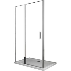 Giorgy - Puerta de ducha de vidrio de 6 mm con pared fija y puerta batiente - 117-120cm Giorgy - Puerta de ducha de vidrio de 6 mm con pared fija y puerta batiente - 117-120cm